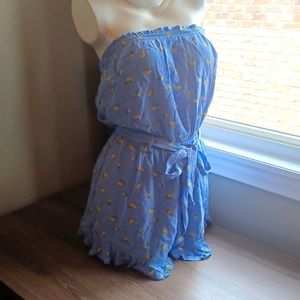 New Hollister lemon print romper women's size large